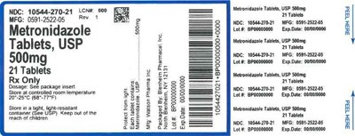 Label (Label Metronidazole Tabs 500mg Bpi(10544 270 21) Watson(0591 2522 05) Rev1)